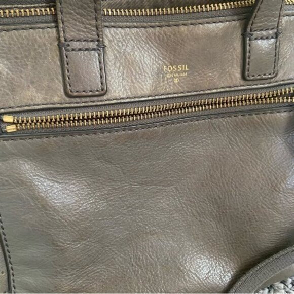 Fossil gray/green Tessa satchel - Picture 3 of 11